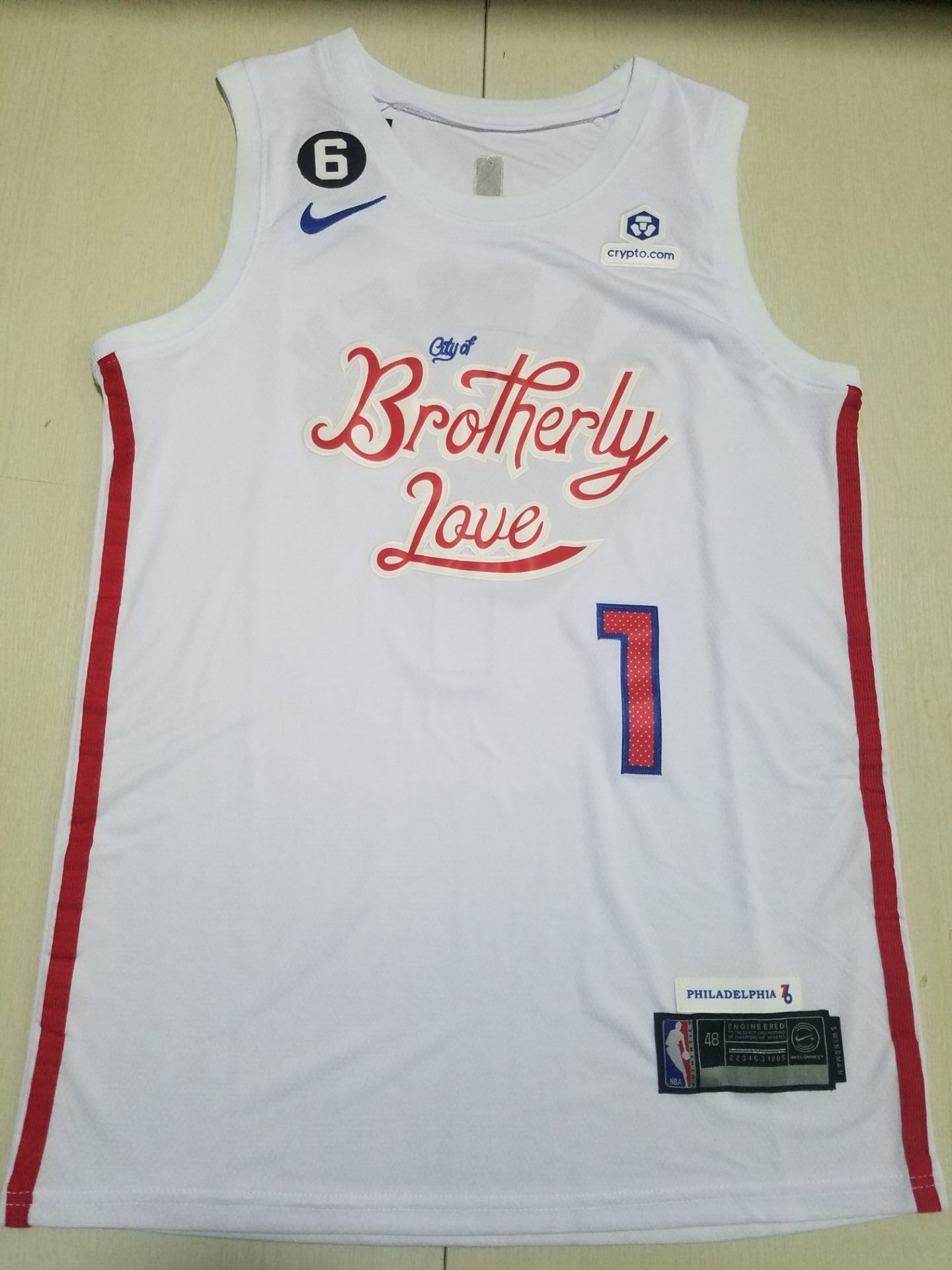 Men Philadelphia 76ers #1 James Harden Nike White City Edition 2022 NBA Jersey